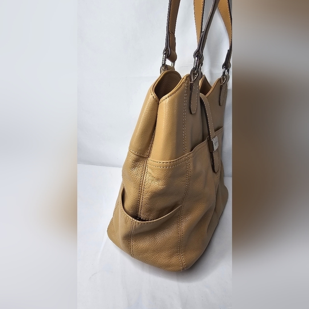 Tigananello Brown Pebbled Leather Handbag Purse Tote - Picture 3 of 15